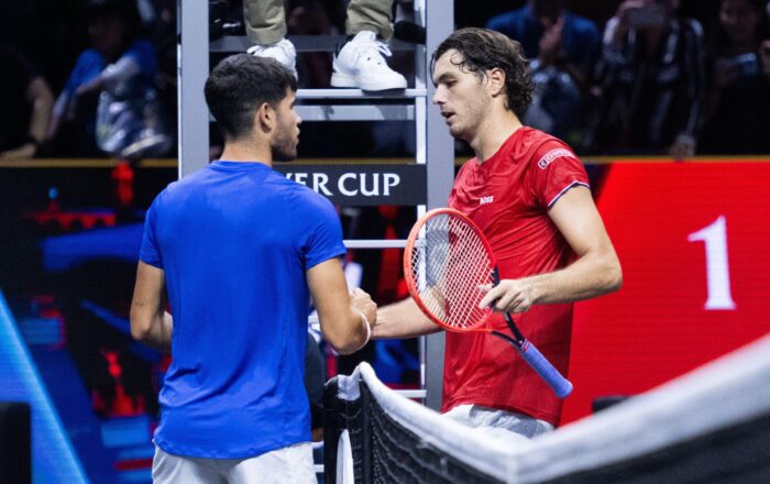 Carlos Alcaraz and Taylor Fritz pictured head to head