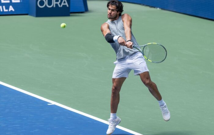 Carlos Alcaraz practising at Flushing Meadows before the 2026 US Open